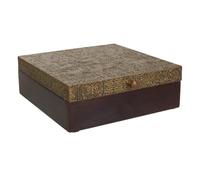 WANDERLUST DECO Baul joyero de madera y metal marrón