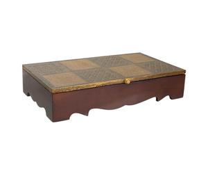 WANDERLUST DECO Baul joyero de madera y metal marrón