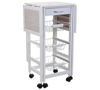 WANDERLUST DECO Carro de Cocina de Madera Blanco 37/91x37x79h cm
