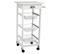 WANDERLUST DECO Carro de Cocina de Madera Blanco 40x37x82h cm