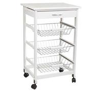 WANDERLUST DECO Carro de Cocina de Madera Blanco 47x37x76h cm