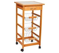 WANDERLUST DECO Carro de Cocina de Madera Color Miel 37x37x76h cm