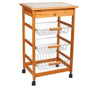 WANDERLUST DECO Carro de Cocina de Madera Color Miel 47x37x76h cm