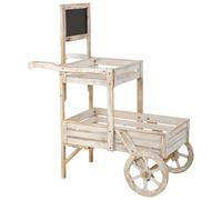 WANDERLUST DECO Carro Expositor con Ruedas de Madera Blanco 100x52x120