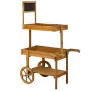 WANDERLUST DECO Carro Expositor con Ruedas de Madera marrón 55x86x135