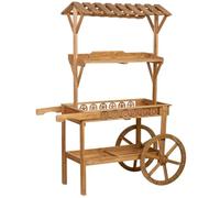 WANDERLUST DECO Carro expositor-estantería de madera 130x53x161h cm