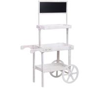 WANDERLUST DECO Carro expositor-estantería de madera con 3 bandejas 85x42x102/145h cm