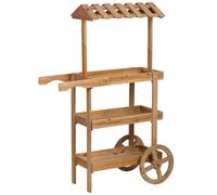 WANDERLUST DECO Carro expositor-estantería de madera con 3 bandejas 87x40x130h cm