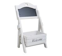 WANDERLUST DECO Cesto de madera con pizarra blanco 26x16x43h cm.Tiene 1 puerta