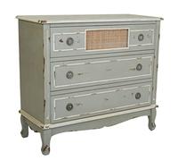 WANDERLUST DECO Comoda de Madera y Rattan de Tres cajones