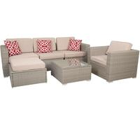 Wanderlust deco Conjunto de mesa, sofá, sillón y reposapiés