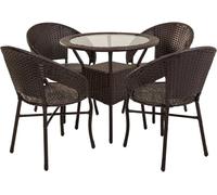 Wanderlust deco Conjunto mesa y 4 sillones mesa:d75x71h-sillon:(4)58x57x76h cm