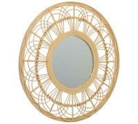 WANDERLUST DECO Espejo de ratán y bambú marrón d55,5x2