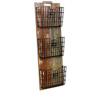 Wanderlust deco Estantería de madera y metal marrón 33x10x90