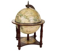 WANDERLUST DECO Kit Mueble Botellero Globo Terraqueo para Almacenamiento de Bebidas Marrón