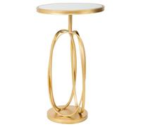 WANDERLUST DECO Mesa Auxiliar de Metal Dorado con Espejo