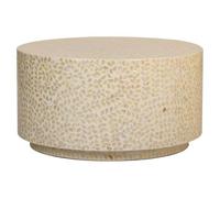 WANDERLUST DECO Mesa de Centro Redonda de Madera Acabado en capiz Gris