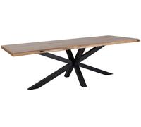 Wanderlust deco Mesa de comedor de madera marrón y patas de hierro 240x100x76h cm