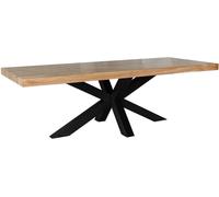 Wanderlust deco Mesa de comedor de madera marrón y patas de hierro 240x100x76h cm