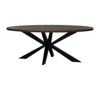 WANDERLUST DECO Mesa de Comedor Ovalada con Pata araña Suiza 200x100x76