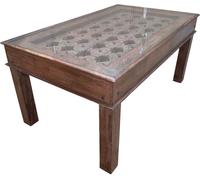 Wanderlust deco Mesa de madera artesanal 165x98x76h cm