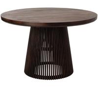 Wanderlust deco Mesa de madera artesanal marrón 120x120x76h cm