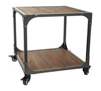 WANDERLUST DECO Mesa de Metal y Madera 50x50x50h cm