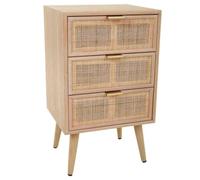 WANDERLUST DECO Mesia de Madera y Rejilla de Tres cajones