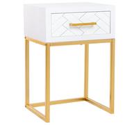 WANDERLUST DECO Mesita 1 cajón Madera y Metal 40x36x60h cm