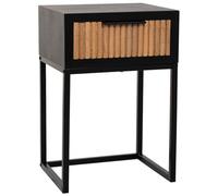 WANDERLUST DECO Mesita 1 cajón Madera y Metal 40x36x60h cm
