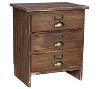 WANDERLUST DECO Mesita de 3 cajones de Madera 40x31x46,5h cm