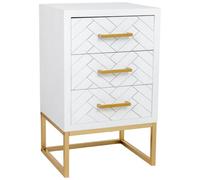 WANDERLUST DECO Mesita de 3 cajones de Madera y Metal 43x37x70h cm
