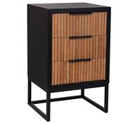 WANDERLUST DECO Mesita de 3 cajones de Madera y Metal 43x37x70h cm