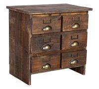 WANDERLUST DECO Mesita de 6 cajones de Madera 48,5x31x46h cm
