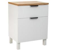 WANDERLUST DECO Mesita de Madera de 1 Cajon y 1 Puerta 45x35x60h cm