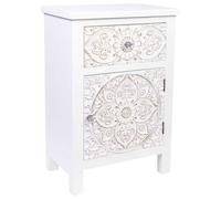 WANDERLUST DECO Mesita de Madera de 1 Cajon y 1 Puerta 47x30x70