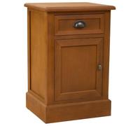 WANDERLUST DECO Mesita de Madera de 1 Cajon y 1 Puerta Marron 41,5x35x63