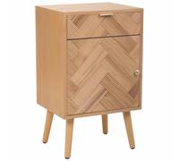 WANDERLUST DECO Mesita de Madera de 1 Puerta y 1 Cajon Marron 42x34x70