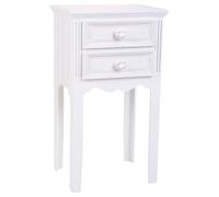 WANDERLUST DECO Mesita de Madera de 2 cajones Blanco 38x28x69