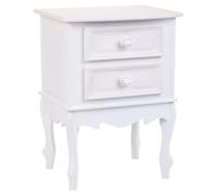 WANDERLUST DECO Mesita de Madera de 2 cajones Blanco 42x34x57h cm