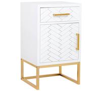 WANDERLUST DECO Mesita Madera y Metal 1 cajón y 1 Puerta 42x36,5x71h cm