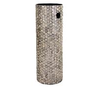 WANDERLUST DECO Paragüero redondo de madera acabado en capiz gris