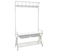 WANDERLUST DECO Recibidor con percha de metal blanco 104x39x183