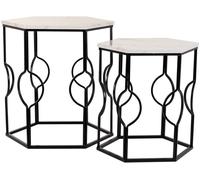 Wanderlust deco Set 2 mesas de metal negras