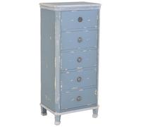 WANDERLUST DECO Sinfonier de Madera de Color Azul con 5 cajones 50x35x110h cm