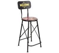 WANDERLUST DECO Taburete Alto de Metal Rojo