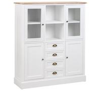 WANDERLUST DECO Vitrina de Madera Blanca 115x35x130.5
