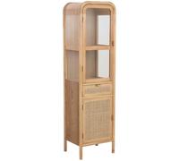 WANDERLUST DECO Vitrina de Madera y ratán marrón 46.5x40x175h cm