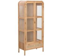 WANDERLUST DECO Vitrina de Madera y ratán marrón 72x40.5x170h cm