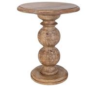 Wanderlust Mesa Auxiliar de Madera Artesanal marrón Claro 47x47x57h cm